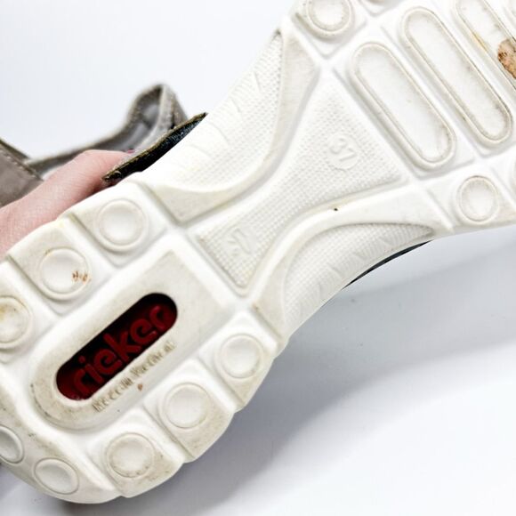 Rieker Women's Mary Jane Shoes Navy & Taupe Leather Comfort Walk Size 37EU/6.5US - Picture 9 of 9